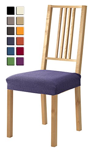 SCHEFFLER-HOME Zara Sitzhussen 2 Stück, Stretch-Sitzbezug elastische moderne Husse, Dekoration Sitz-Abdeckung aus Elastik-Stoff mit Gummiband für universelle Passform, elastic Spannbezug, Jacquard - Lila