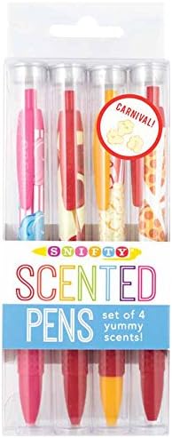 Snifty Scented Pens 4 Pack - Carnival - Cotton Candy, Candy Apple, Popcorn and Pizza