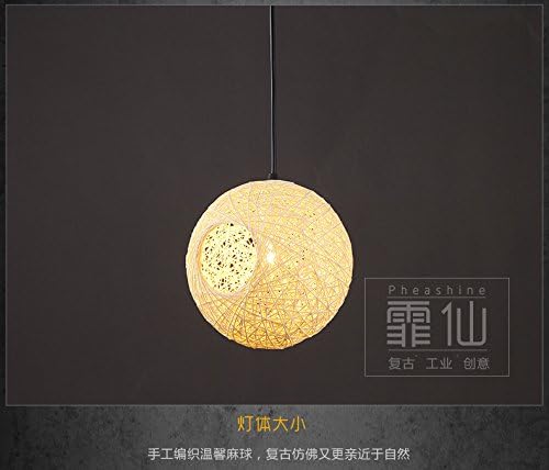 Koalalala The Living Room Restaurant &amp; Bar-Cafe Bedroom Lighting Nordic Minimalist Knitting Rattan Ma Ball Diameter 30 Cm Chandelier