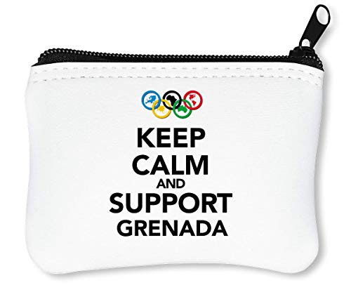 Preisvergleich Produktbild Keep Calm Support Grenada Reißverschluss-Geldbörse Brieftasche Geldbörse