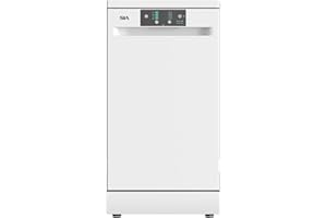 SIA SFSD459W Freestanding Dishwasher, Slimline 45cm Width, 9 Place Settings, Delay Start, 4 Programs, 29 Minute Quick Wash, White