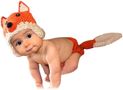 SMARTSTAR Babies Girls Boys Toddlers Crochet Knitted Fox Set Photo Prop