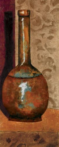 Canvas Zen Still Life Ii Beautiful Cool Vase Modern Jug Retro Mayan Classic Brown Clay 08x20