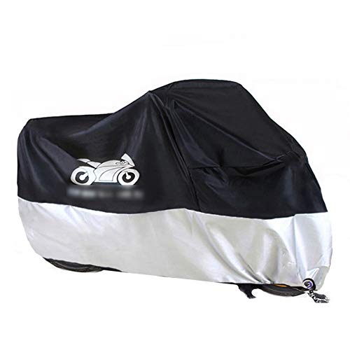 Preisvergleich Produktbild PENGFEI Motorrad Fahrradabdeckung Wasserdichte Plane Fahrrad Regen Abdecken Rostschutz Sonnencreme Staubdicht, 3 Farben, 7 Größen (Farbe : Black+silver, größe : M)