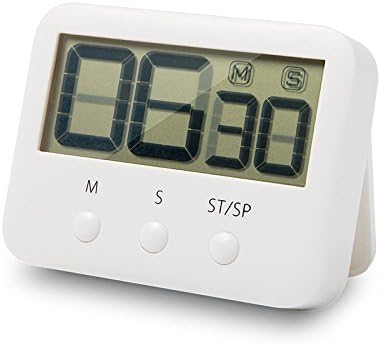 Digital Kitchen Timer with LED Display Back Strong Magnetic Long Standby, Loud Alarm，White for Rakii