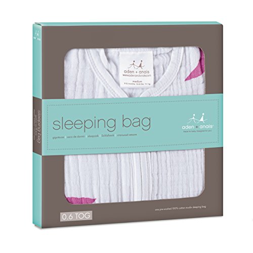 aden + anais leichter Baby Schlafsack für den Sommer Gr. M-XL, twinkle pink classic aus Baumwollmusselin - 2