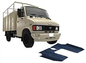 PRMATE TATA 407 Front Rubber Floor Mat for Truck - Black