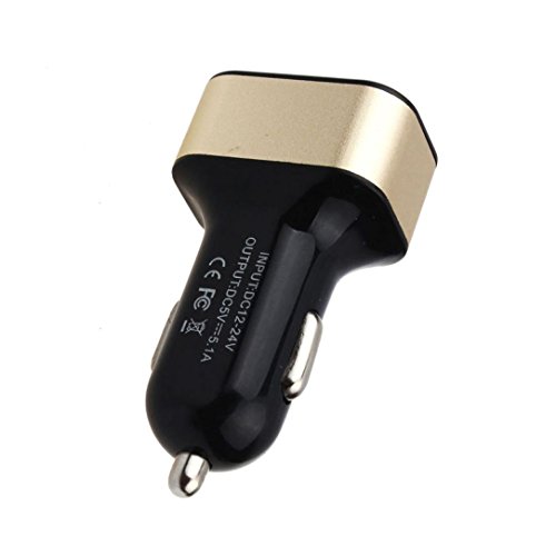 HARRYSTORE Auto Universal 12V 3 Port USB DC Ladegerät Adapter für iPhone Handy (Gold) - 3