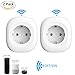 Produktbild 2er Intelligente WLAN Steckdose, CatcherMy Neue WiFi Smart Plug Kompatibel mit Alexa(Echo, Echo Dot, Echo Show) und Google Home, mit IOS/Android App-Steuerung überall und zu jeder Zeit