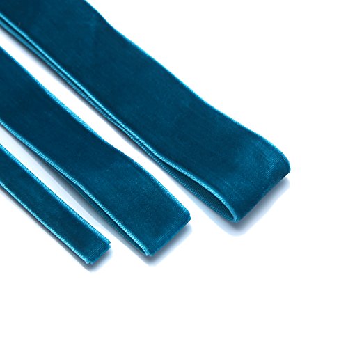 VELVET Ribbon Special Quality Stylish,Soft & Luxurious Bridal Wedding,French Velour Ruban, Nastro! Great Wholesale Price.33 Colours, 10,19,& 25mm - Teal-5mt-19mm
