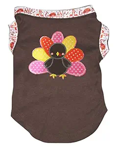 Petitebella Rainbow Turkey Shirt Puppy Dog Clothes (Brown, Small)