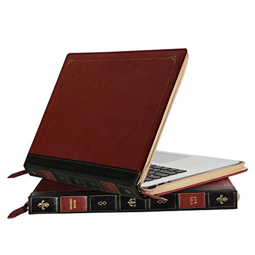 MOSISO MacBook Air 13 Sleeve Rei  verschluss  Hochwertige PU Leder Book Case Vintage Classic H  lle Tasche f  r MacBook Air 13 Zoll  A1466 A1369   Wei