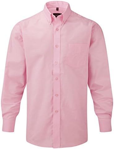 Russell''s mens L/Slv Oxf Shirt in Classic Pink Neck Size 17