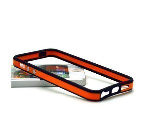 G4GADGET Bumper en silicone pour iPhone 5/5S Orange/noir