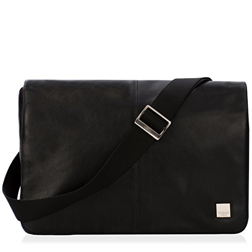 Knomo Kinsale Weichleder Cross Body Messenger Bag 33 cm (13 Zoll) schwarz