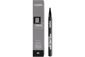 Cryom - Feutre à barbe Trident, combleur et densificateur de barbe, maquillage semi permanent pour hommes, sèche instantanément, tenue 24H. N°01 : NOIR