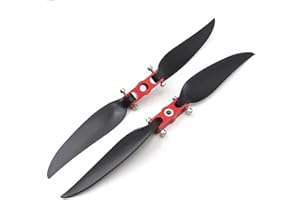 SPARKHOBBY Set di 2 eliche pieghevoli e clip per pagaia rossa, morsetto adattatore 5 mm 6 mm apertura 1060 1160 RC aereo ad ala fissa fai da te (10 x 6 e clip rossa)