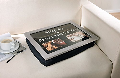 Knie-Tablett mit Kissen - 2 Rahmen f  r eigene Fotos