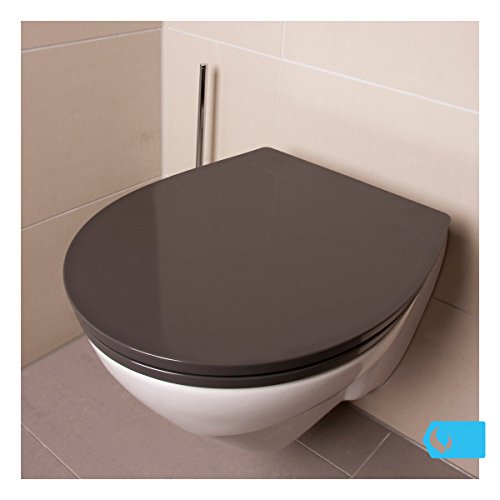 WC Sitz schiefergrau Bullseat 1.2 Design • Absenkautomatik / Softclose • abnehmbar • easyclean • Toilettendeckel • Klobrille • hochwertiges Duroplast - 3