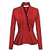 Produktbild SANNYSIS Damen Sakko Cardigan Elegant Blazer Leichte Jacke Jersey Anzugjacke Businessjacke Jacket Fließt Wunderbar Schön Punk T-Shirt Auch zur Edlen Anzughose Pumps (S, Rot)