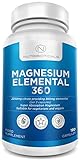 New Pure Magnesium Citrate 2250 Milligram Providing 360 Milligram Elemental | 96 Percent RDA | 180 Capsules