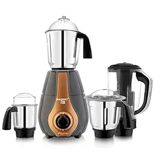 Sunmeet New Impression Model TIAA 750-Watts Mixer Grinder with 3 Stainless Steel Jars and 1 ABS Juicer Jar 4R(Dry Jar, Chutney Jar, Liquid, Juicer Jar) Black-Bronze