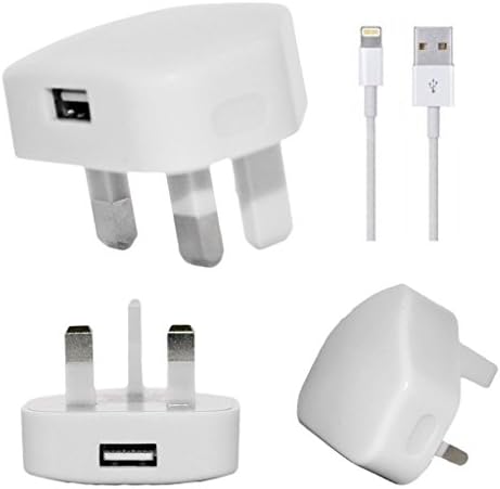 Replacement High Quality USB Plug Mains Charger +SYNC LEAD Cable for iPhone 5 5C 5S 6 6 Plus 6s 6s Plus iPad Mini ipod By Quality Products Online (3 METER, WHITE)