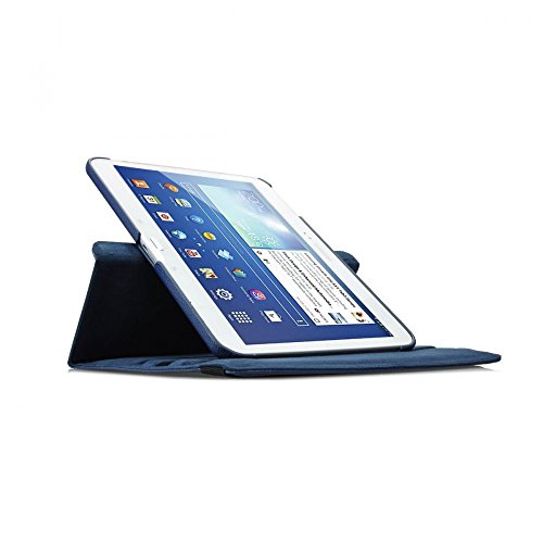 COOVY® 360° ROTATION COVER FÜR SAMSUNG GALAXY TAB 3 10.1 GT-P5200 GT-P5210 GT-P5220 SMART HÜLLE TASCHE ETUI CASE SCHUTZ STÄNDER Farbe dunkelblau - 4