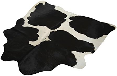 Narbonne Leather Co Natural Cowhide Rug - Black and White - 150 cm x 155 cm Luxury Designer Hide by