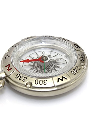 mmy- Kompass nostalgisch Compass Tasche-Zirkel tragbar für Reise Außen Outdoor Navigation Camp Wandern Guide D-Tool survie-argent - 3