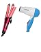CPEX 8328 Nova 2 in 1 Hair Straightener (NHC 2009) Curler Hair Beauty Set And Nova Foldable Dryer Combo Pack RS.479.00