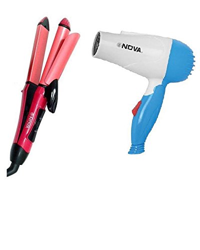 CPEX 8328 Nova 2 in 1 Hair Straightener (NHC 2009) Curler Hair Beauty Set And Nova Foldable Dryer Combo Pack RS.550 (13.00% Off) - Amazon
