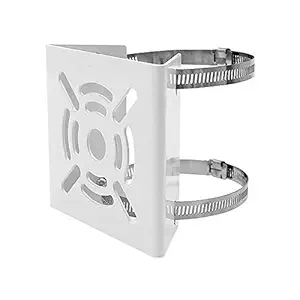 CCTV Camera Pole Mounting Brackets Mini with155mm Mounting Ring for Pole Indoor Outdoor Universal Compatible with Most Camera for Hikvision-Dahua-CP Plus and More (with 155mm Pole Ring)