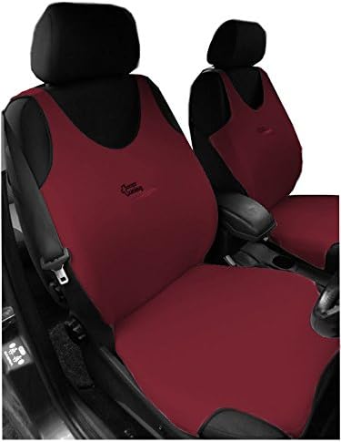 2 DARK RED FRONT VEST T-SHIRT CAR SEAT COVERS PROTECTORS