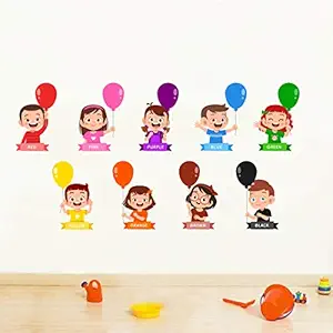 Decal O Decal Colours Education for Nursery Kids Wall Stickers (PVC Vinyl,Multicolour)