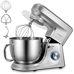 Cookmii Robot Pâtissier Professionnel 1800W Haute-Puissance Robot Pétrin Robot Cuisine Multifonction avec Croct, Fouet, Batteur électrique, Bol 7.2 Litres