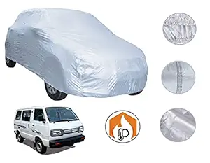 Auto Hub Water Resistant Car Body Cover Compatible with Maruti Suzuki Omni Model 2010-2021 (Silver Matte)