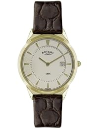 Rotary GS08002/03 - Reloj analógico para caballero de cuero Resistente al agua oro