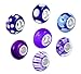 Produktbild Akki Murano Glasperlen chrams Glas Beads verschidenen Farben Bead Element Solid aus Muranoglas auch passend kompatibel mit Pandora Kette und Armbänder - kult Bead 7stück Set beads Schmuck Lila