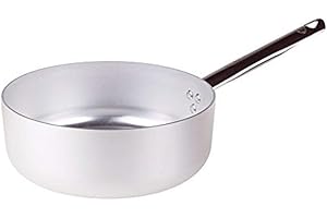 Pentole Agnelli ALMA10720 Alluminio Professionale 3 mm, Casseruola Bassa con Manico Tubolare, 2,5 L