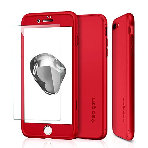 Spigen Funda iPhone 7 Plus Thin Fit 360 360 Grados Integral Para Ambas Caras y la pantalla de vidrio templado -Rojo reviews Spigen Funda iPhone 7 Plus Thin Fit 360 360 Grados Integral Para Ambas Caras y la pantalla de vidrio templado -Rojo