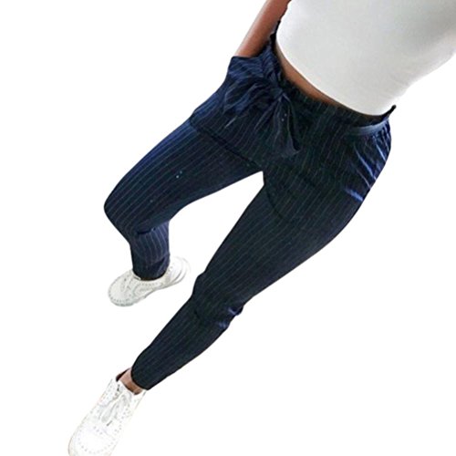 Pantalones de harén de Cintura Alta para Mujeres Pantalones de Cintura para Mujer Bowtie elásticos, Ba Zha Hei, Pantalones Cortos de Pants Women Bowtie Elastic Waist Casual Pants