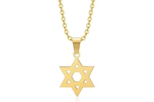 BOBIJOO Jewelry - Pendentif étoile de David Femme 15mm Chaîne 50cm Acier Inoxydable Plaqué Doré Or