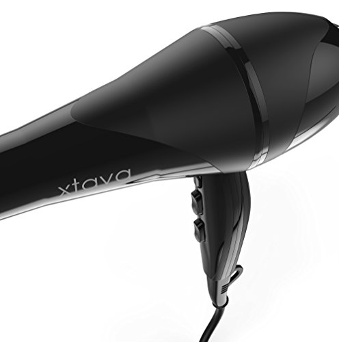 xtava Allure 2200W Professioneller Ionisch-keramischer Haartrockner – Bringen Sie den Salon zu Ihnen nach Hause mit diesem leistungsstarken und präzisen Haartrockner – 2 Geschwindigkeitsstufen – 3 Heizstufen (Schwarz) - 8