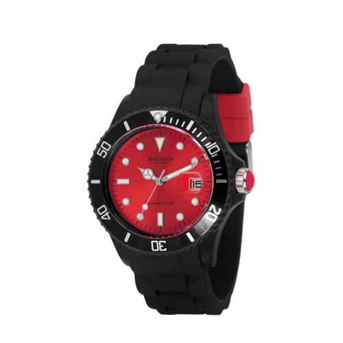 MADISON NEW YORK Unisex-Armbanduhr Candy Time - Black Line Analog Quarz Silikon U4486-27/1 MADISON NEW YORK Unisex-Armbanduhr Candy Time - Black Line Analog Quarz Silikon U4486-27/1
