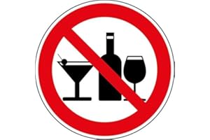 easydruck24de pegatina bebidas alcohólicas prohibidas I Ø 9,5 cm I etiqueta advertencia prohibición de alcohol I hin091