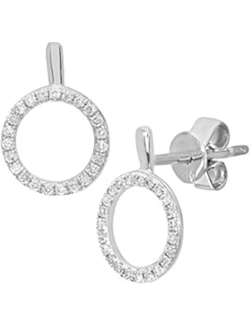 Naava Damen-Ohrringe 9 Karat Weißgold 0,15 ct Diamant DE1507W