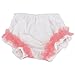Heart Pattern Baby Girl Cotton Bloomers Diaper Cover Pant for 0-1 Yr S (White and Pink)
