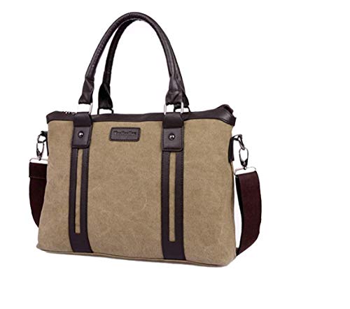 Preisvergleich Produktbild Canvas Messenger Tasche Classic Männer Handytasche Groß Aktentasche Wasserfest Einfarbig Schultertasche Herren Lässig Lehrertasche (Color : Braun, Size : -)