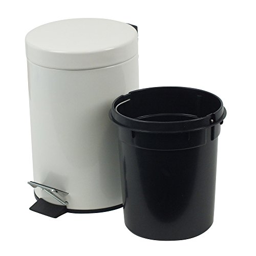 KELA 21766, Kosmetikeimer 3 l, Silent-Close, Metall, Alaska, Weiß - 6